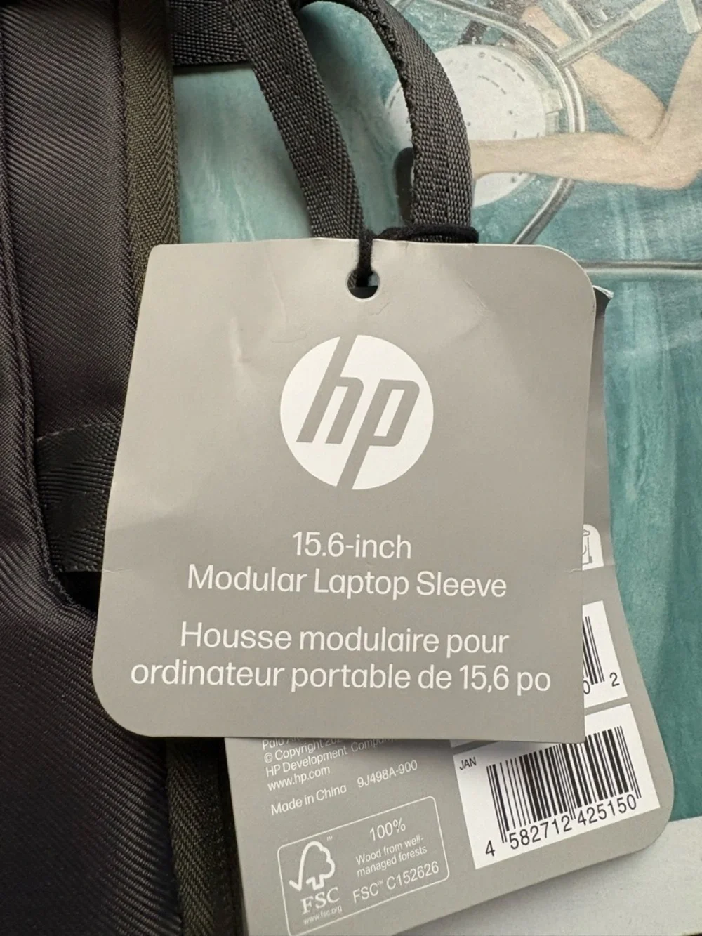New HP 15.6” Modular Laptop Sleeve Top Handle Detachable Strap In Green